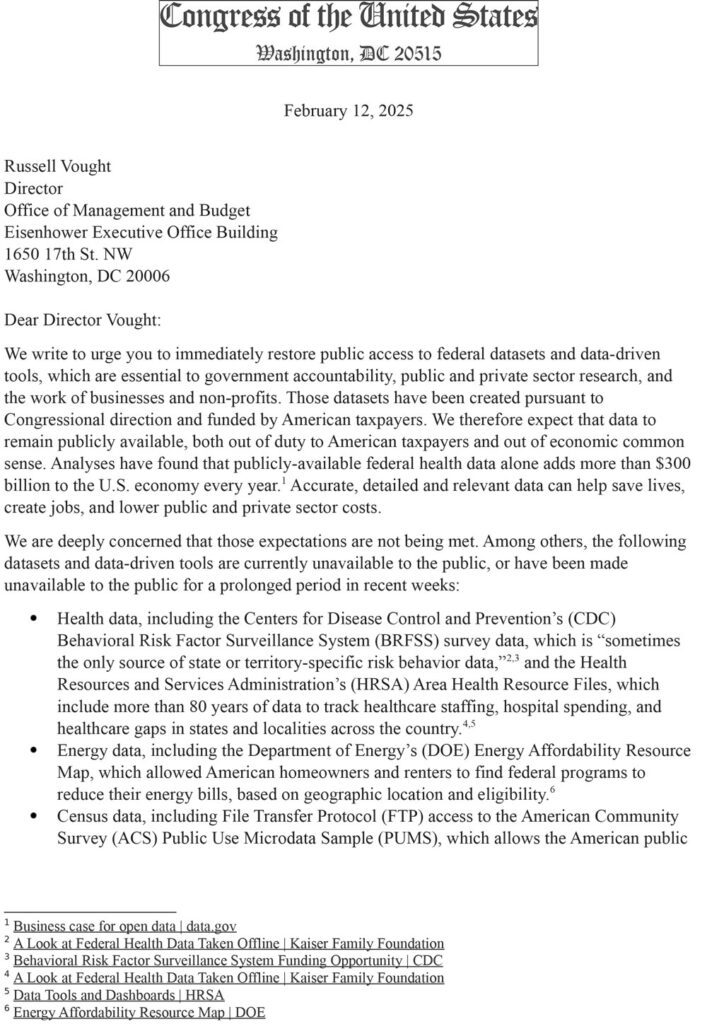 Letter from Congress to OMB Director